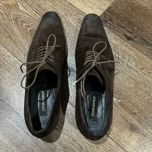 Dsquared2 mens dress shoes suede lace up dark brown size 42.5 Suede Lace-up Dress Shoes For Men | Factory main image 4